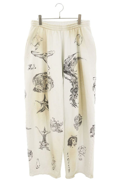 BALENCIAGA 24SS Graffiti Print Baggy Sweatpants White Size L