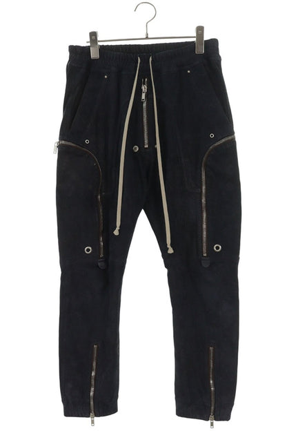 Rick Owens Bauhaus Cargo Leather Pants Dark Navy Size 34