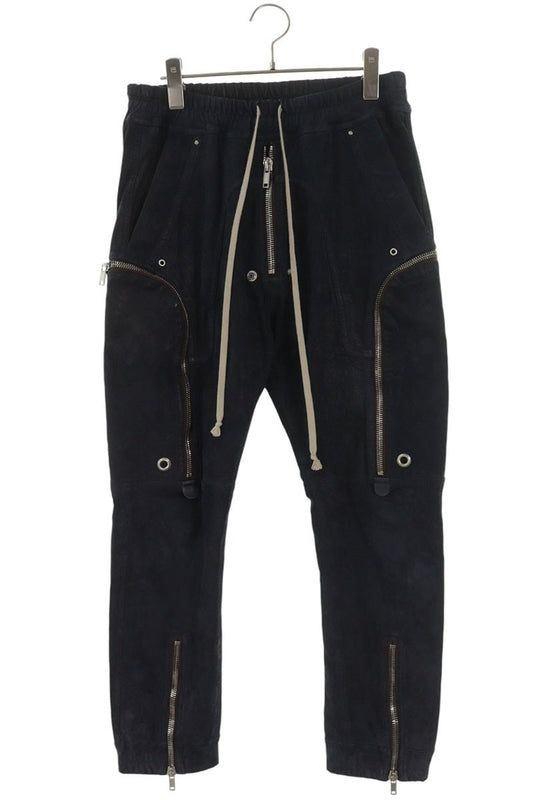 Rick Owens Bauhaus Cargo Leather Pants Dark Navy Size 34