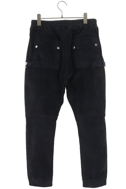 Rick Owens Bauhaus Cargo Leather Pants Dark Navy Size 34