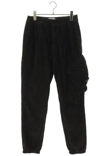 STONEISLAND Corduroy Logo Patch Cargo Pants Black Size 29