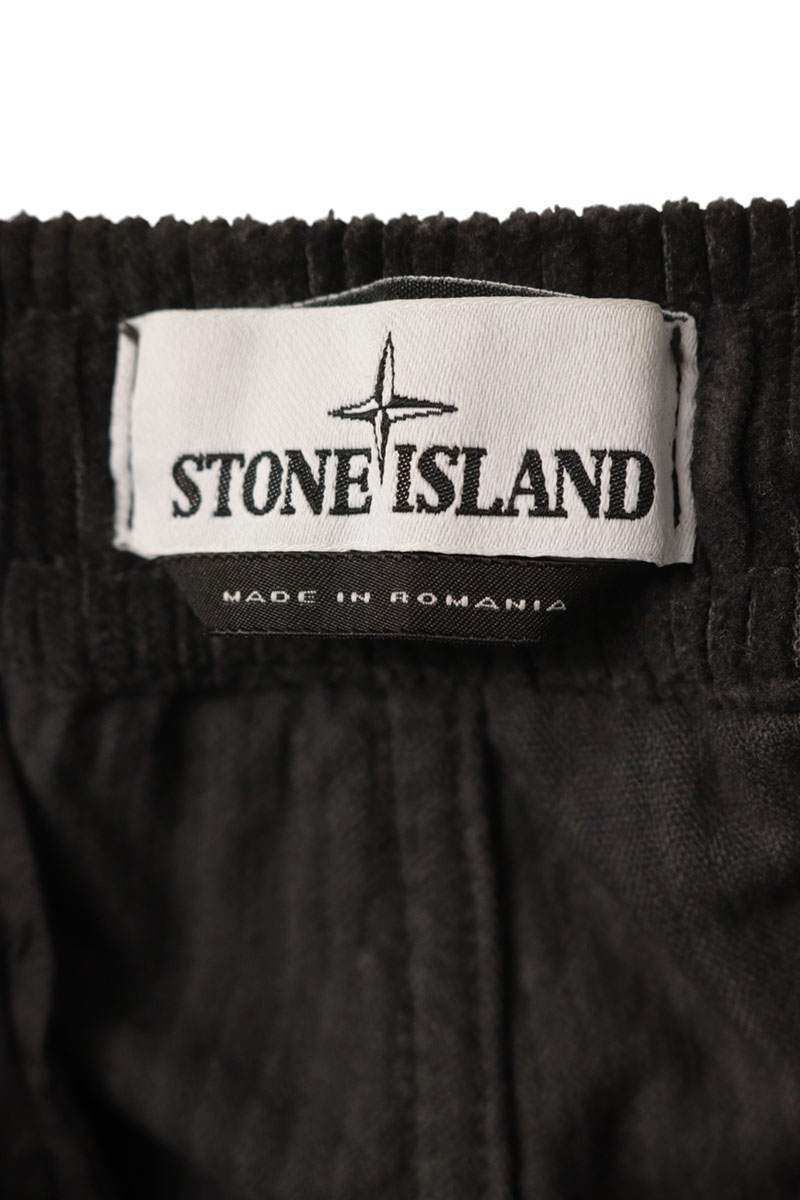 STONEISLAND Corduroy Logo Patch Cargo Pants Black Size 29