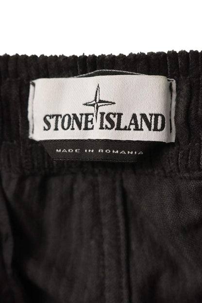STONEISLAND Corduroy Logo Patch Cargo Pants Black Size 29