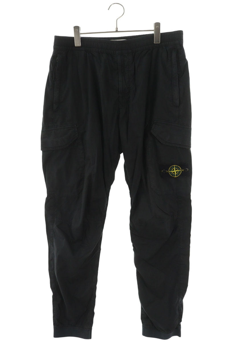 STONEISLAND Logo Patch Cargo Pants Black Size 34
