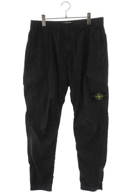 STONEISLAND Logo Patch Cargo Pants Black Size 34
