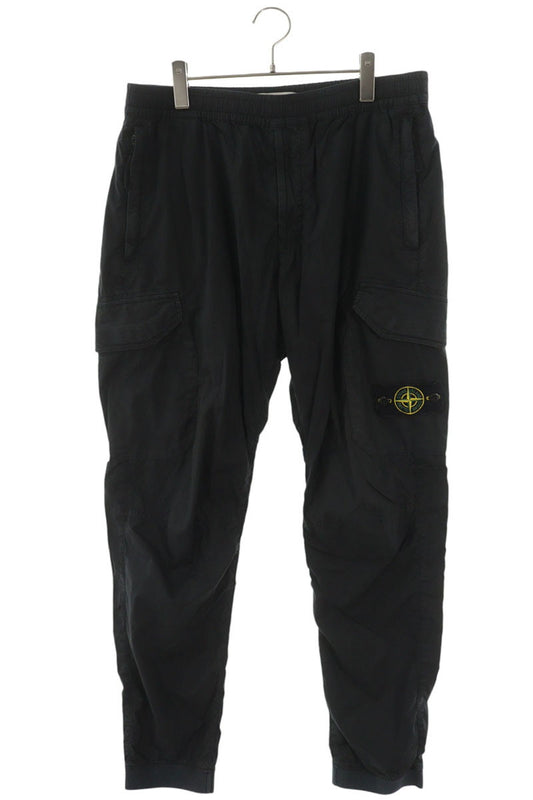 STONEISLAND Logo Patch Cargo Pants Black Size 34