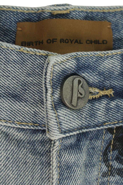 Birth Of Royal Child Paint Splatter Denim Pants Blue Size 28