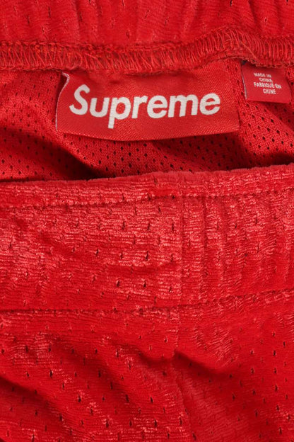 SUPREME 26SS Velour Mesh Track Pant Red Size 32