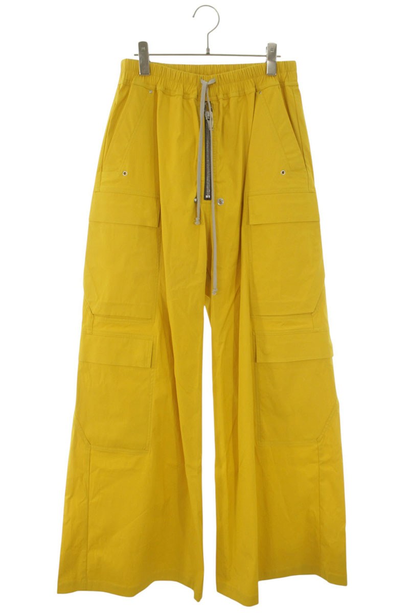 Rick Owens Yellow Cargo Bela Wide Long Pants Size 32