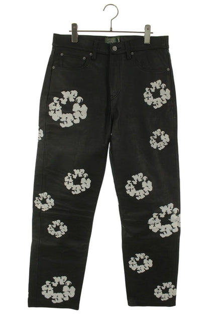 DENIM TEARS Flower Print Leather Pants Multi Size 32