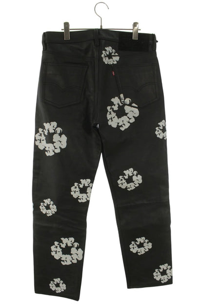 DENIM TEARS Flower Print Leather Pants Multi Size 32