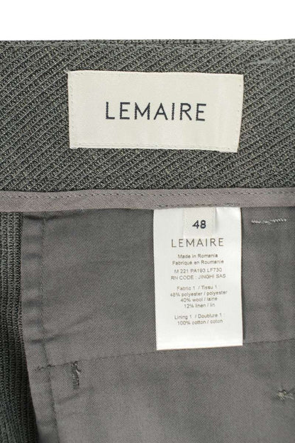 LEMAIRE Tapered Wool Linen Slacks Gray Size 34
