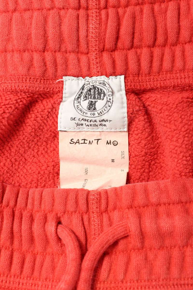 SAINT MICHAEL Distressed Logo Print Pants Red Size S
