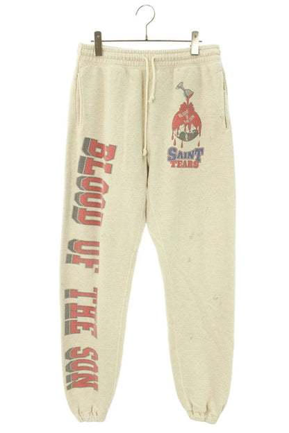 SAINT MICHAEL Vintage Distressed Sweatpants Beige Size S