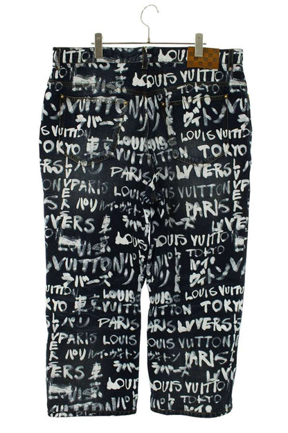 LOUISVUITTON Graffiti Logo All Over Skate Pants Size 36