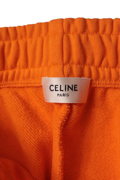 CELINE Logo Print Cotton Sweatpants Orange Size 34