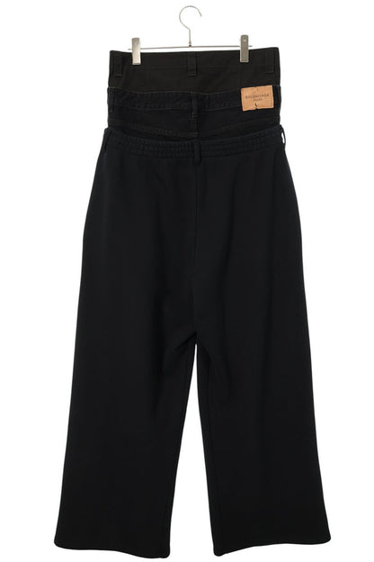 BALENCIAGA 24AW Triple Layered Denim Sweatpants Black Size M