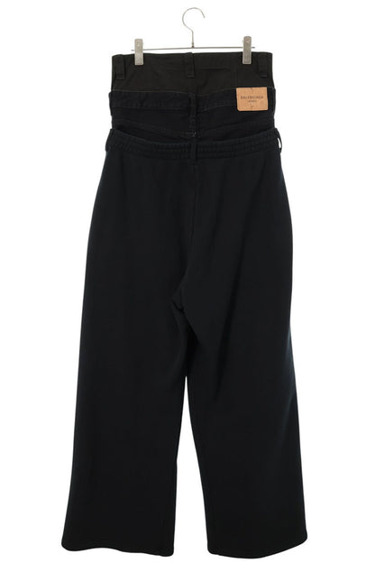 BALENCIAGA 24AW Triple Layered Denim Sweatpants Size 30
