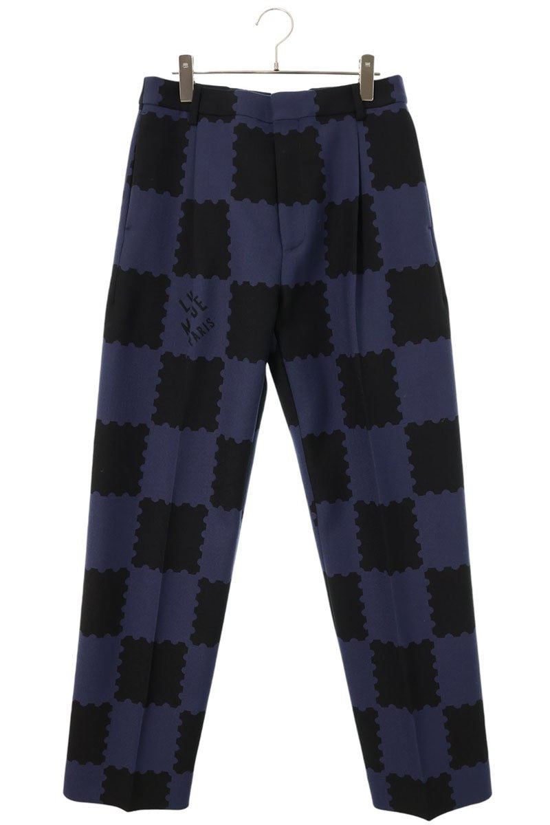 LOUISVUITTON 22SS Damier Wool Slacks Black/Blue Size 48