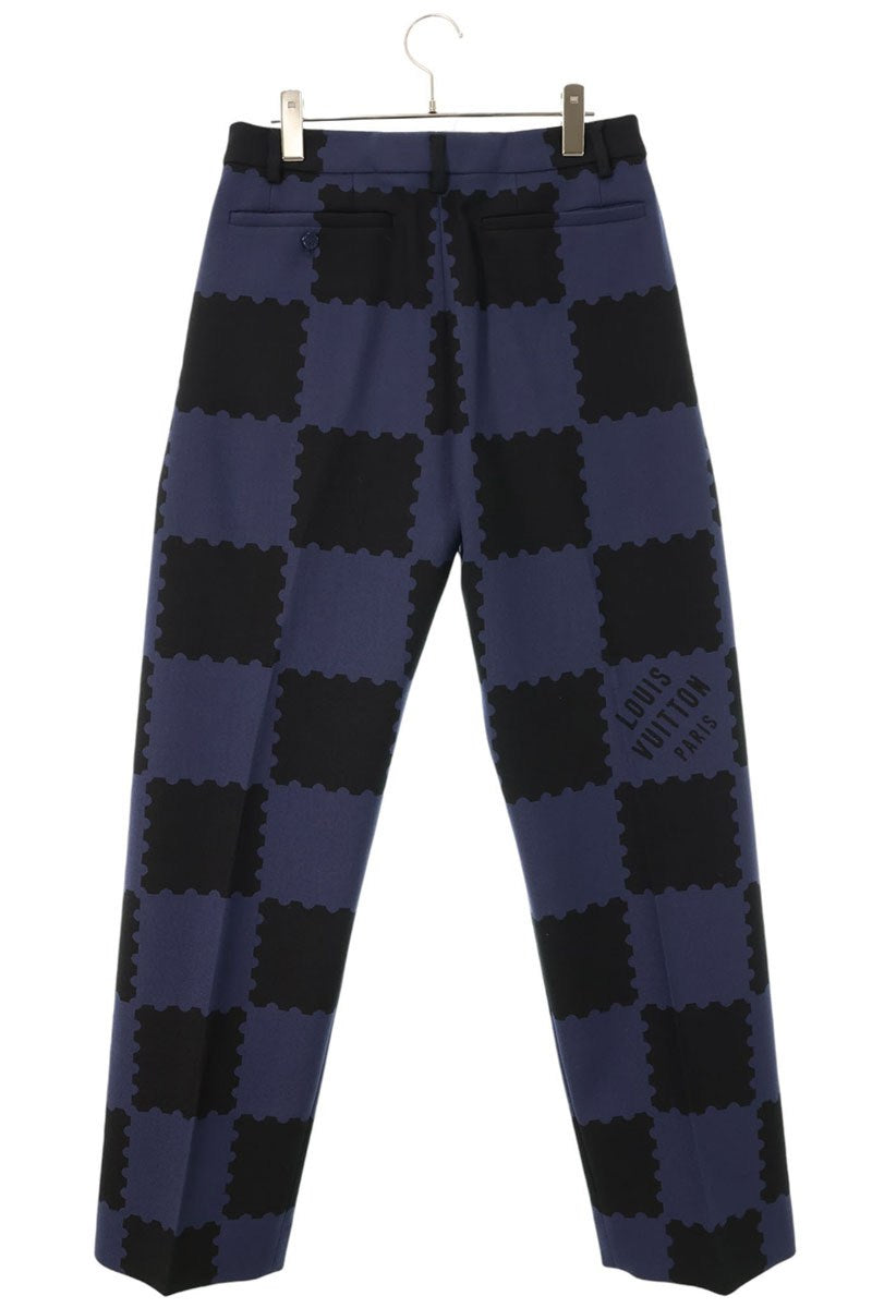 LOUISVUITTON 22SS Damier Wool Slacks Black/Blue Size 48