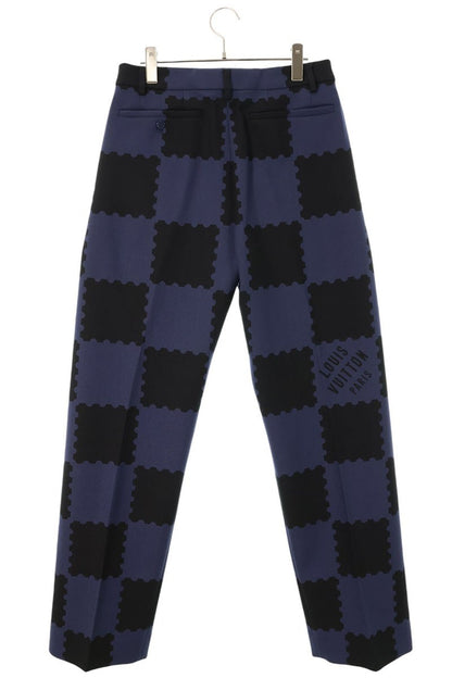 LOUISVUITTON 22SS Damier Wool Slacks Black/Blue Size 48