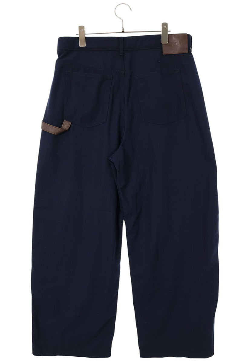 LOEWE Cotton Carpenter Button Fly Pants Navy/Brown Size 34