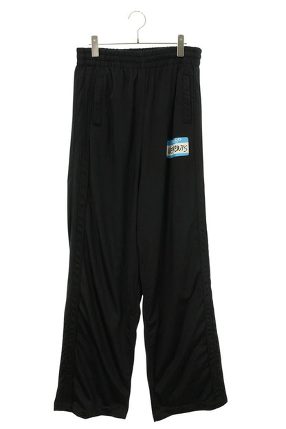 VETEMENTS Logo Print Jersey Pants Black/Blue Size S