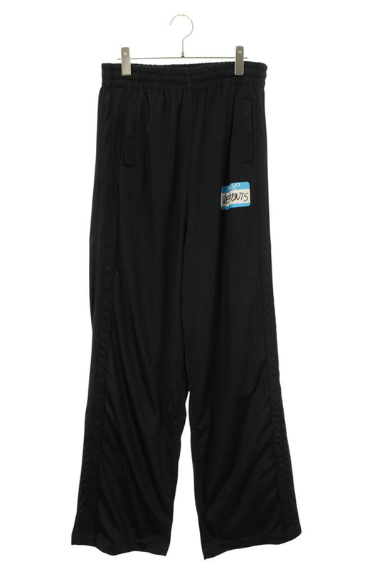 VETEMENTS Logo Print Jersey Pants Black/Blue Size S
