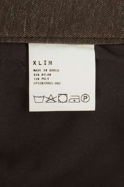 XLIM EP1SM3TR81 Brown Nylon Poly Zip Hem Pants Size 34