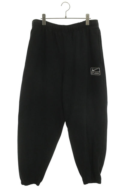NIKE x STUSSY Black Cotton Poly Logo Sweatpants Size 32