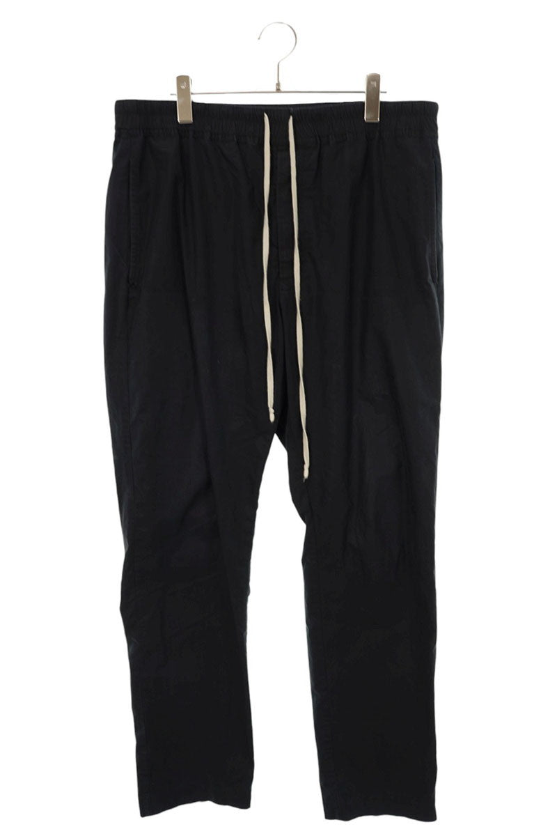 Rick Owens Cotton Drawstring Easy Pants Black Size 52