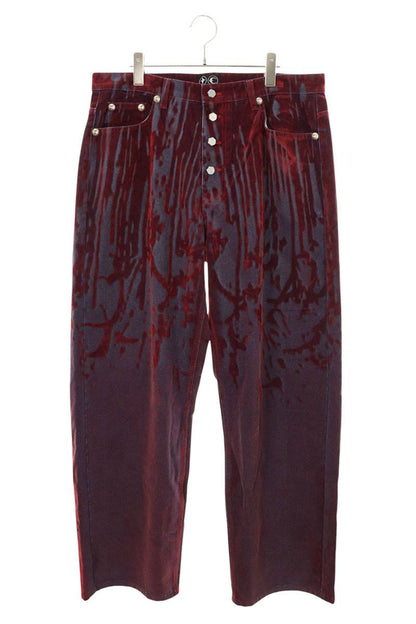 THUG CLUB TC25PT1001 Red Blood Leathered Button Fly Size 36