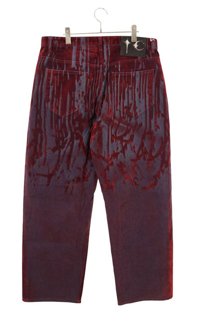 THUG CLUB TC25PT1001 Red Blood Leathered Button Fly Size 36