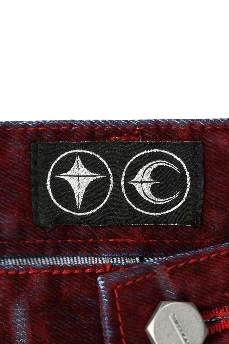 THUG CLUB TC25PT1001 Red Blood Leathered Button Fly Size 36