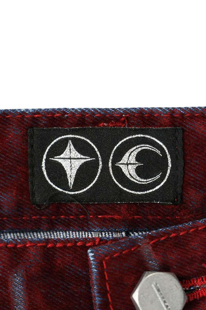 THUG CLUB TC25PT1001 Red Blood Leathered Button Fly Size 36