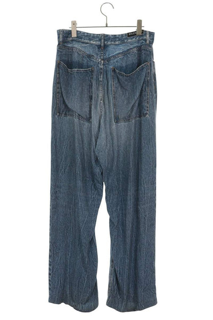 BALENCIAGA Denim Print Rayon Casual Pants Indigo Size M