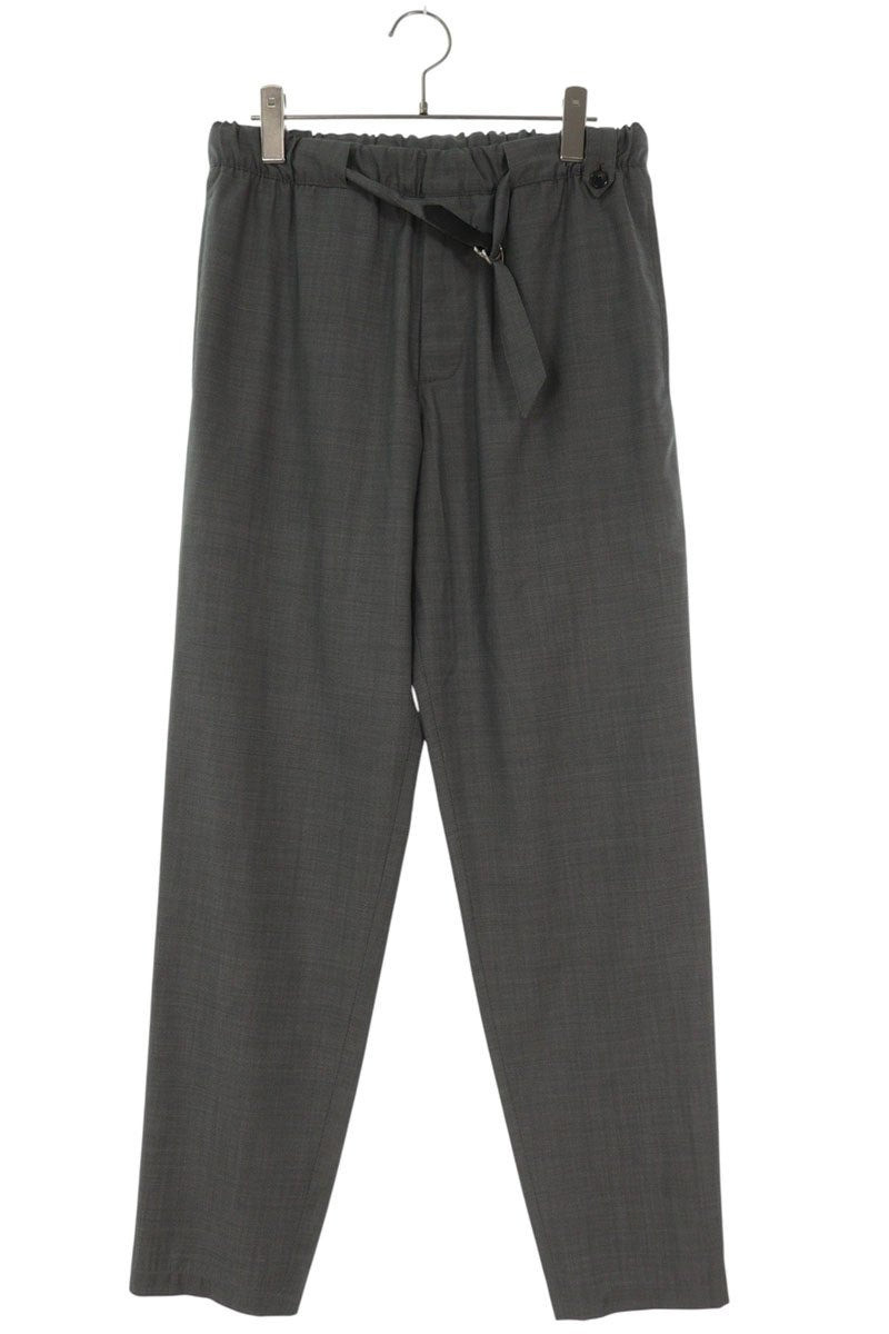 LOUISVUITTON Belted Wool Easy Slacks Gray Size 38