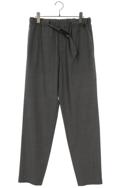 LOUISVUITTON Belted Wool Easy Slacks Gray Size 38