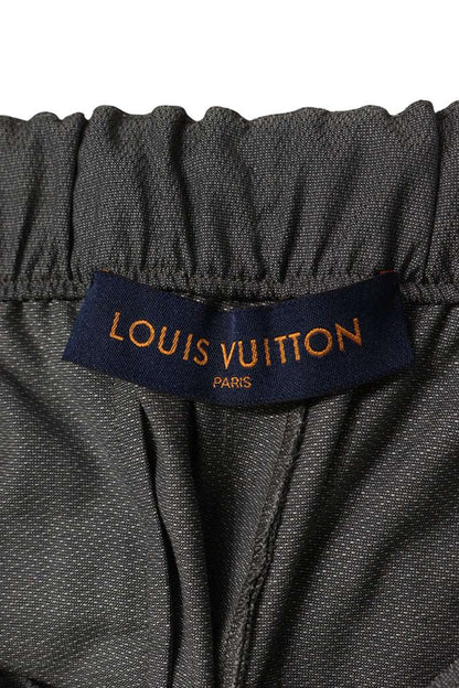 LOUISVUITTON Belted Wool Easy Slacks Gray Size 38