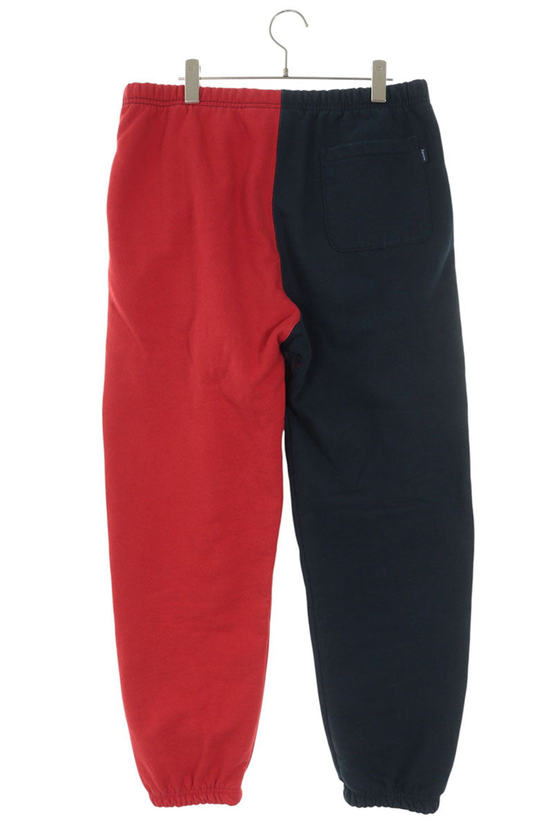 SUPREME 18AW Split Sweatpants Red/Navy Size M