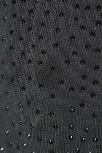 BALENCIAGA Rhinestone Baggy Cotton Sweatpants Black Size M