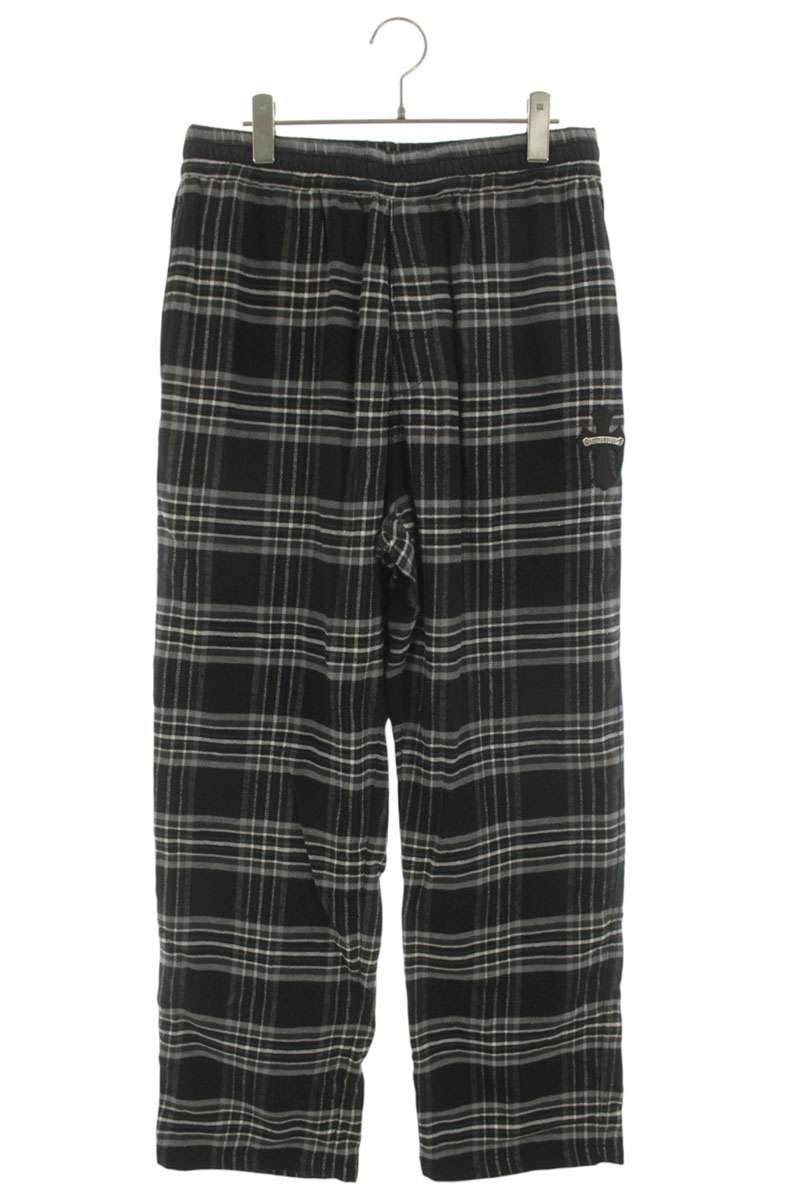 Chrome Hearts Cross Leather Patch Flannel Pants Size M