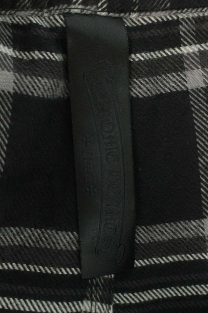 Chrome Hearts Cross Leather Patch Flannel Pants Size M