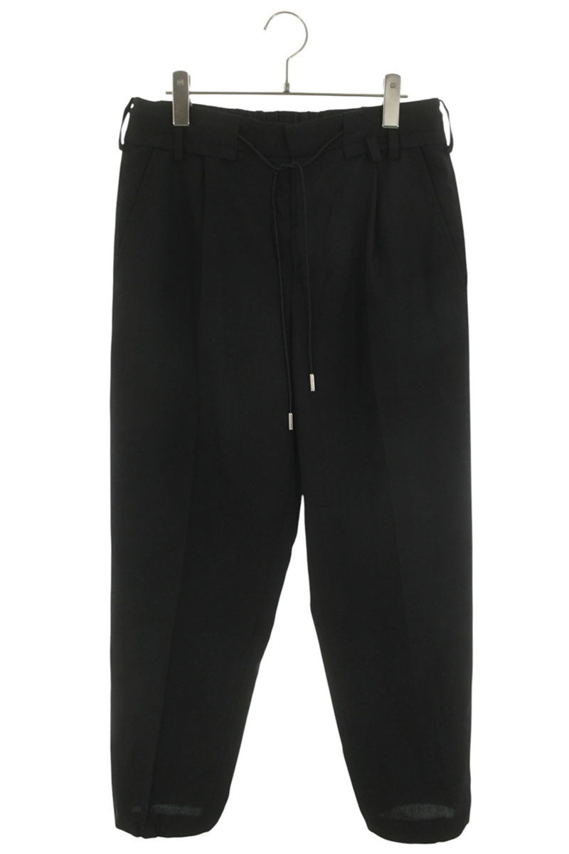 Sacai Poly Wool Drawstring Slacks Black Size 1