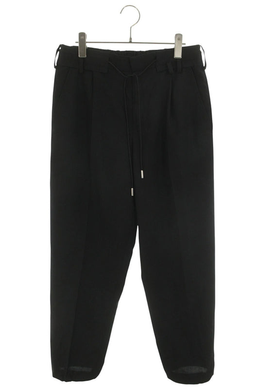 Sacai Poly Wool Drawstring Slacks Black Size 1