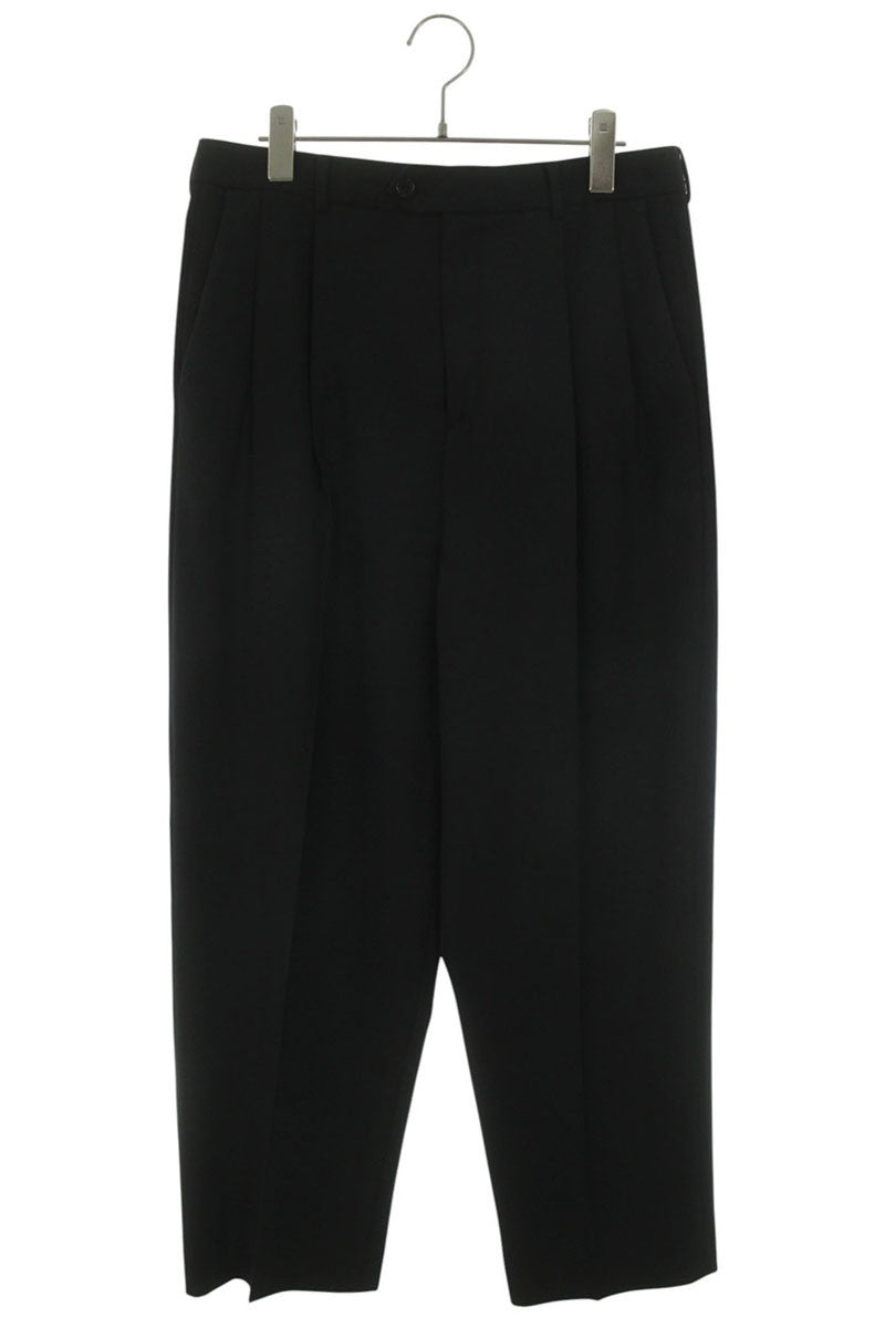 CELINE Double Pleated Wool Slacks Black Size 34
