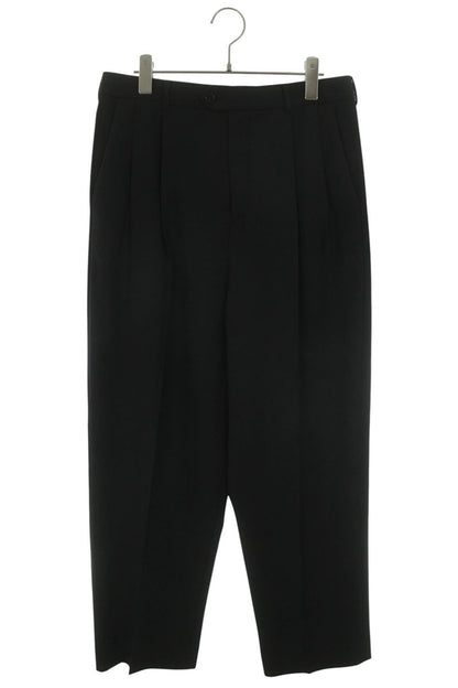 CELINE Double Pleated Wool Slacks Black Size 34