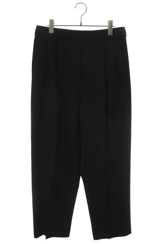 CELINE Double Pleated Wool Slacks Black Size 34