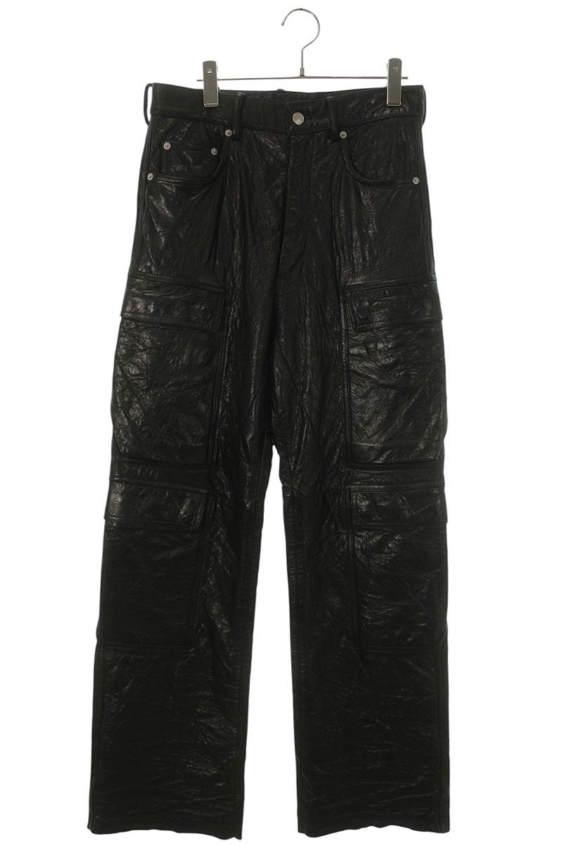 Rick Owens 26SS GETH CARGO Cowhide Leather Pants Size 28