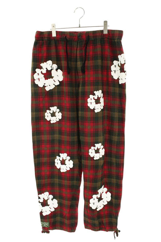 DENIM TEARS Floral Check Cotton Pajama Pants Size L